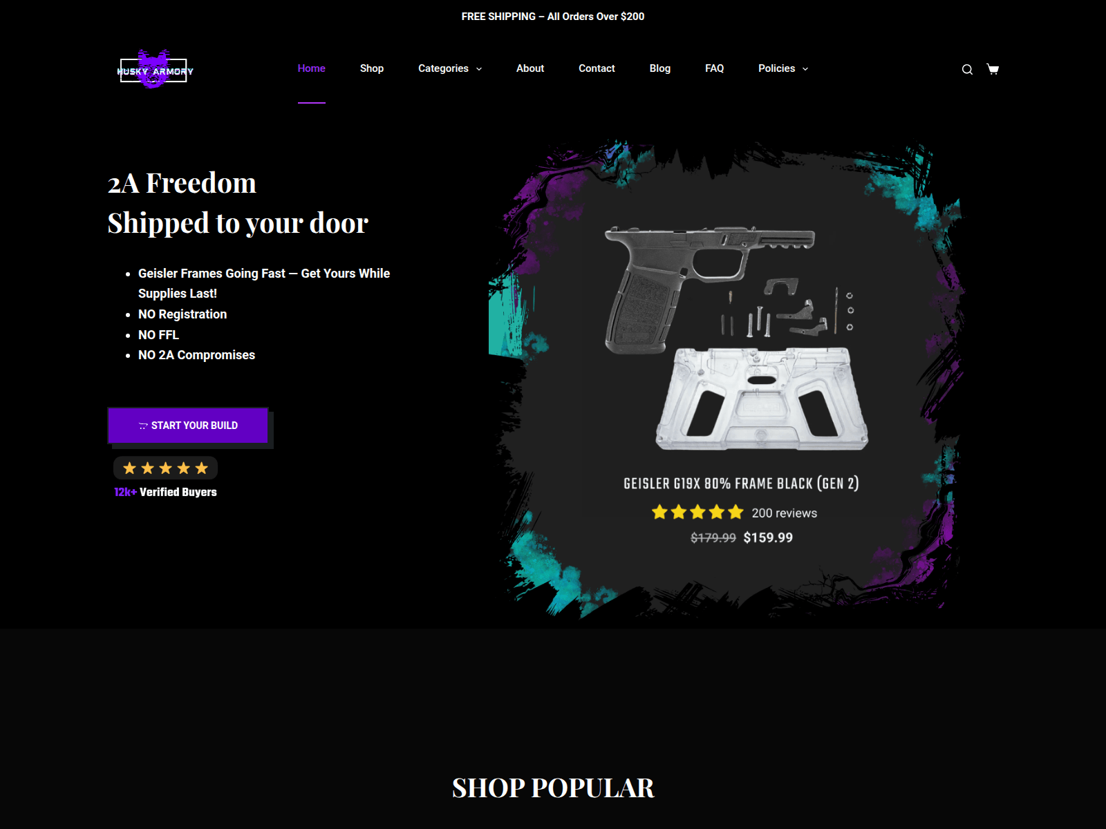 Screenshot of huskyarmory.org