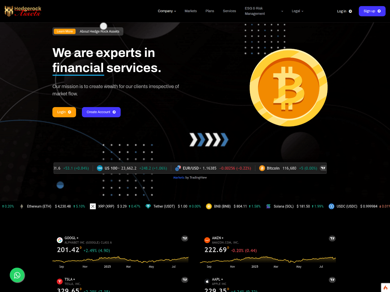 Screenshot of hedgerockassets.com