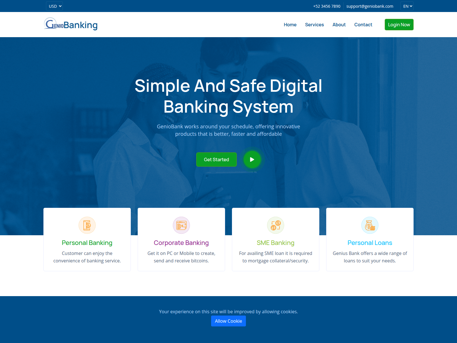 Screenshot of geniobank.com