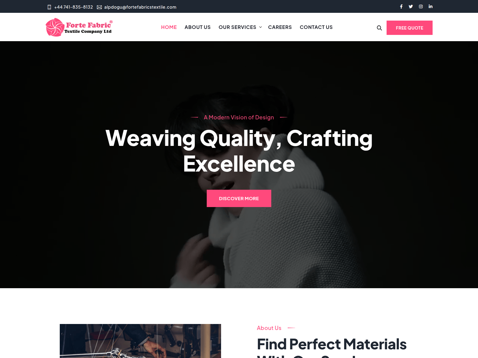 Screenshot of fortefabrics.com