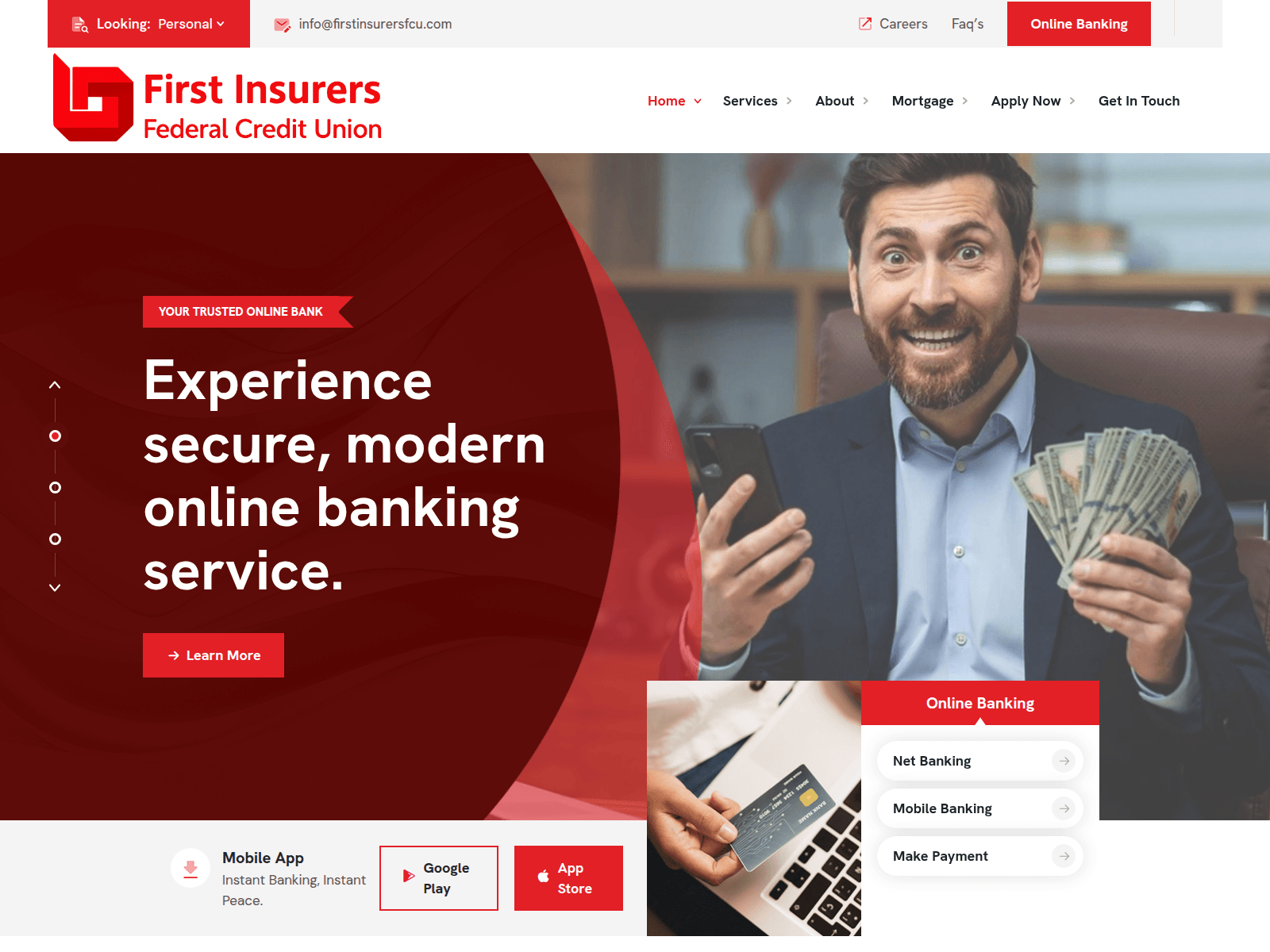 Screenshot of firstinsurersfcu.com