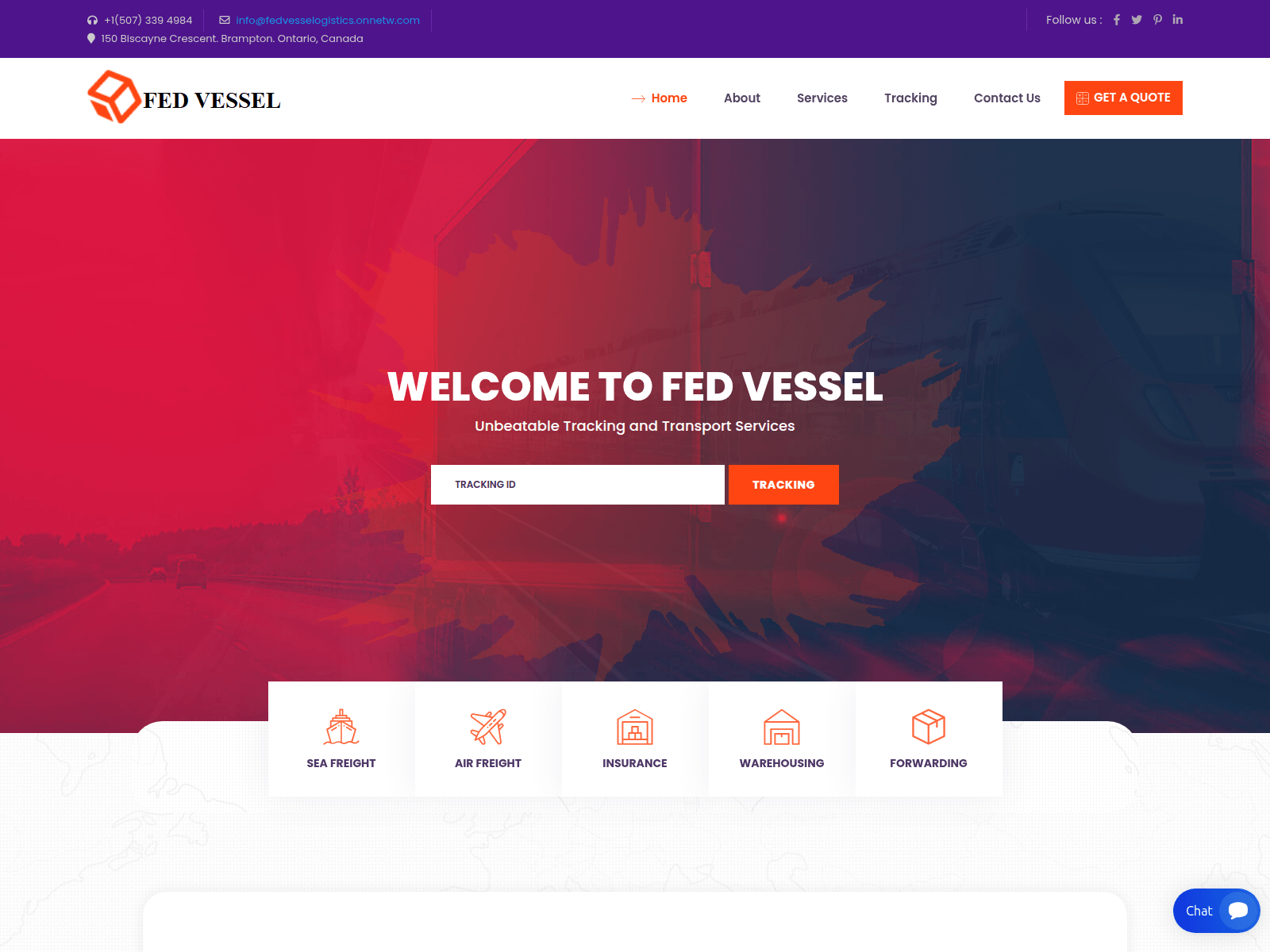 Screenshot of fedvesselogistics.onnetw.com