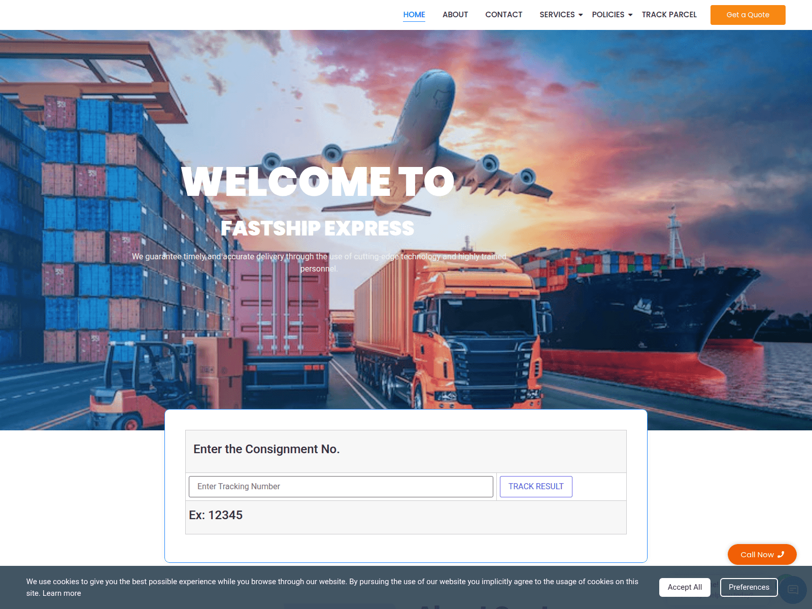 Screenshot of fastship-express.com