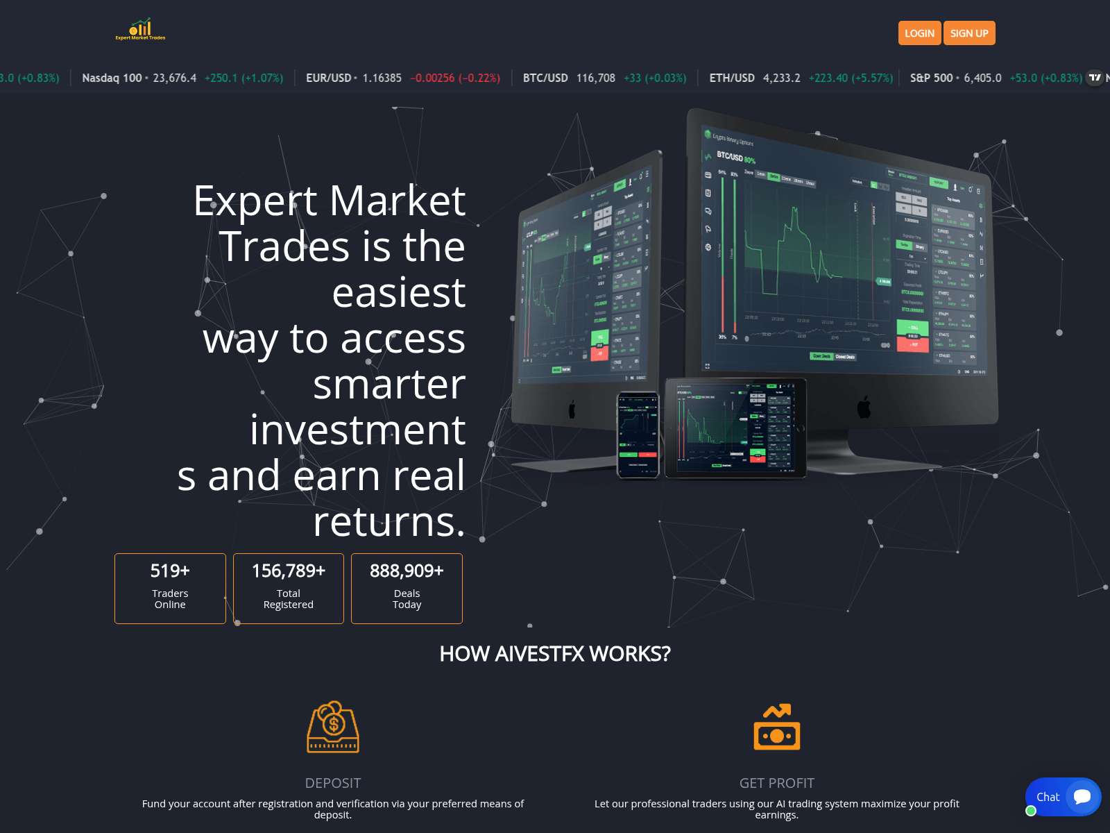 Screenshot of expertsmarkettrds.com