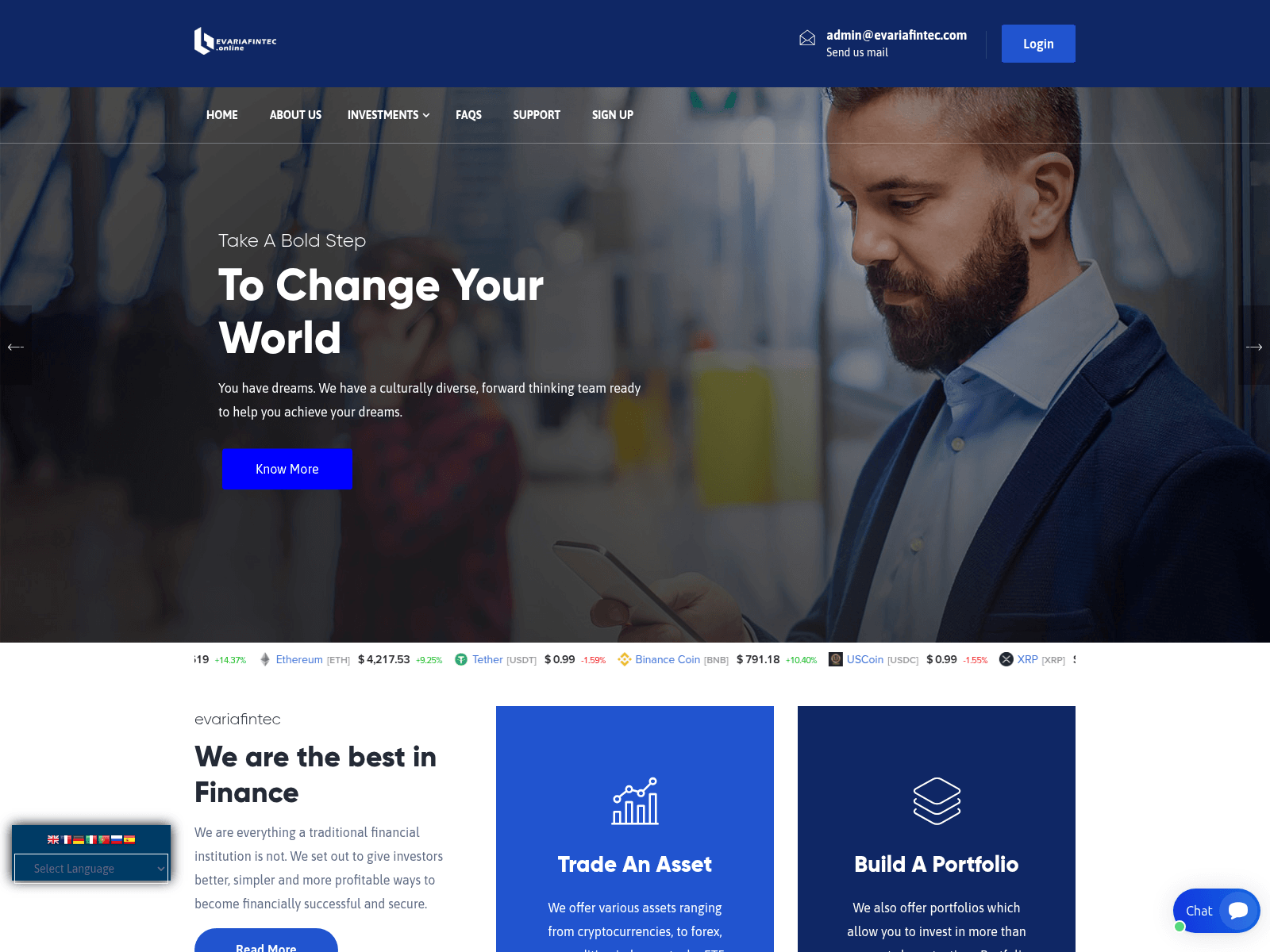 Screenshot of evariafintec.com