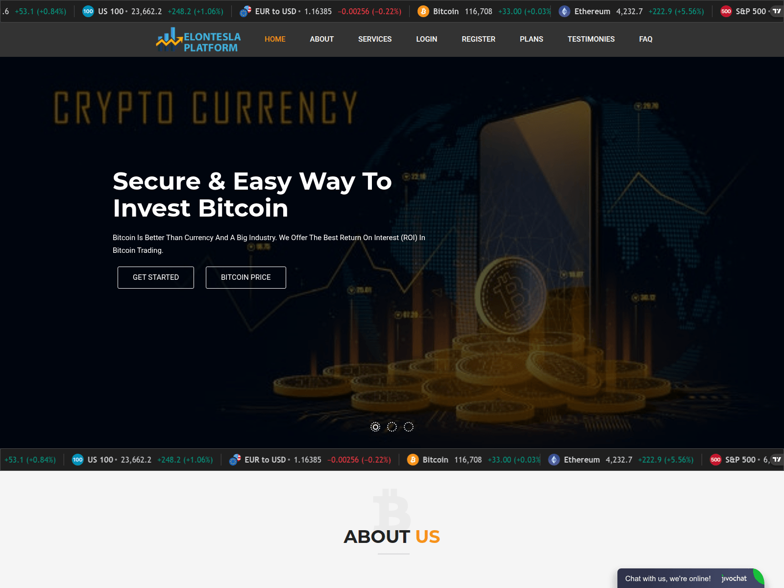 Screenshot of elonteslaplatform.com