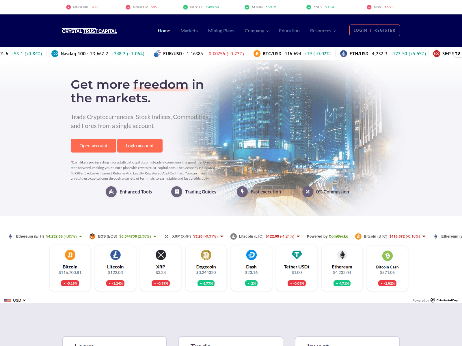 Screenshot of crystaltrust-capital.com