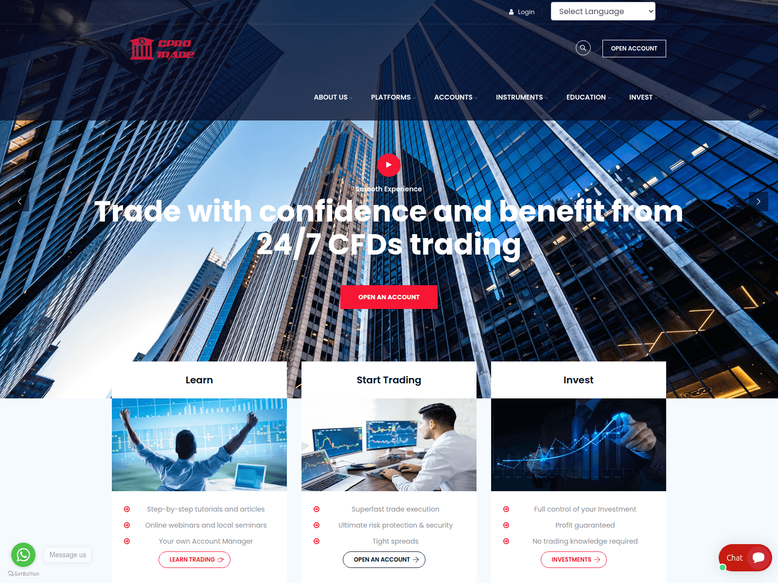 Screenshot of cprotrade.com
