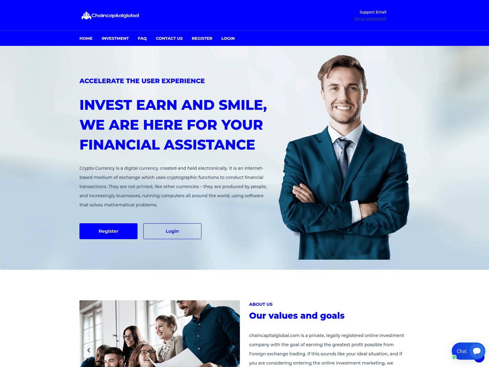 Screenshot of chaincapitalglobal.com