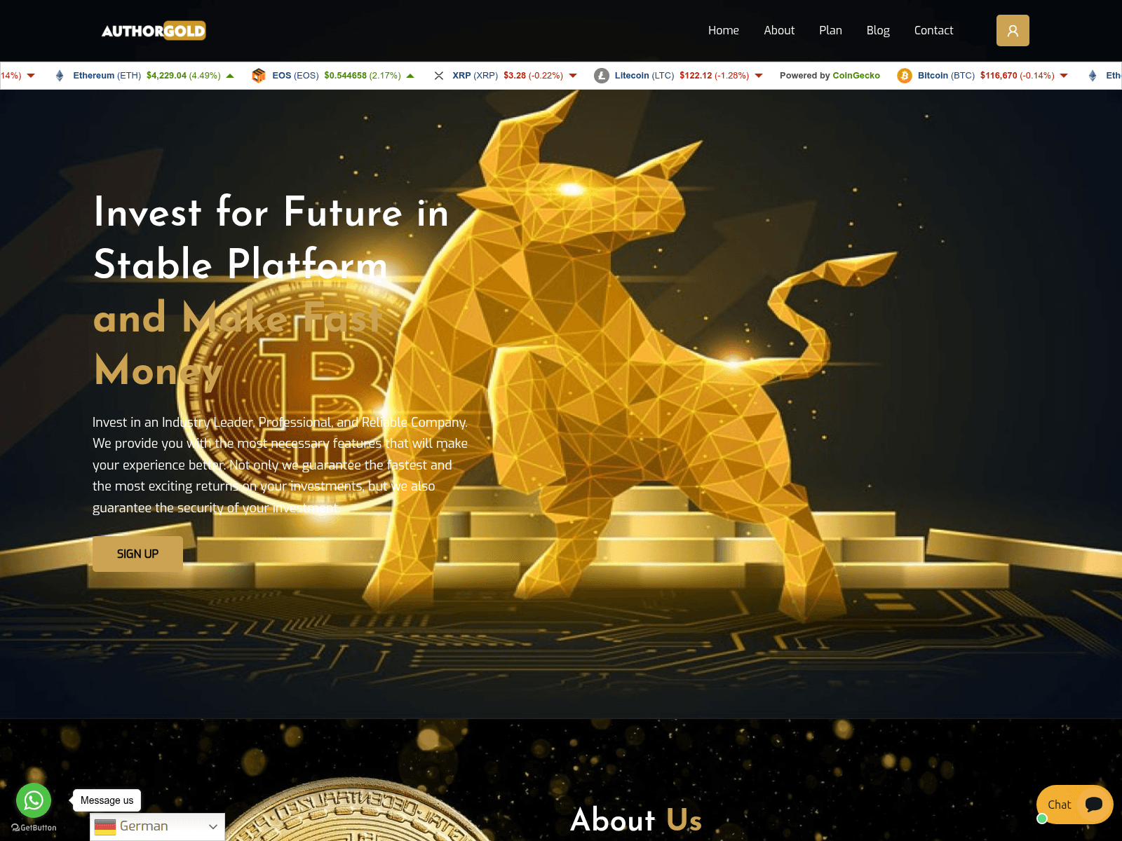 Screenshot of authorgold-trade.com