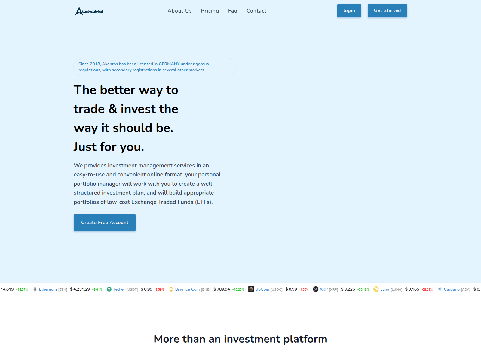 Screenshot of akantosglobal.com