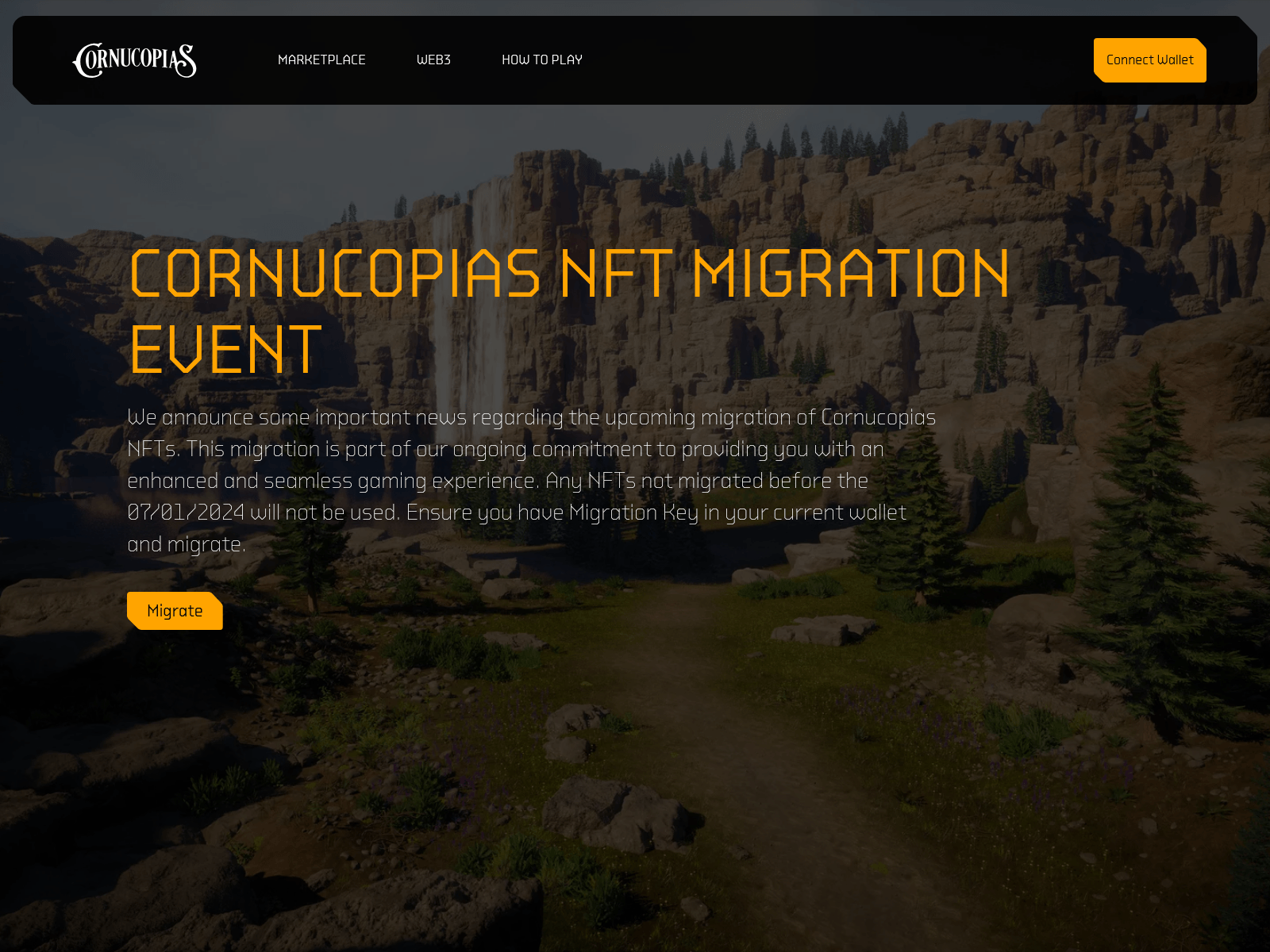 Screenshot of cornucopiasnft.org