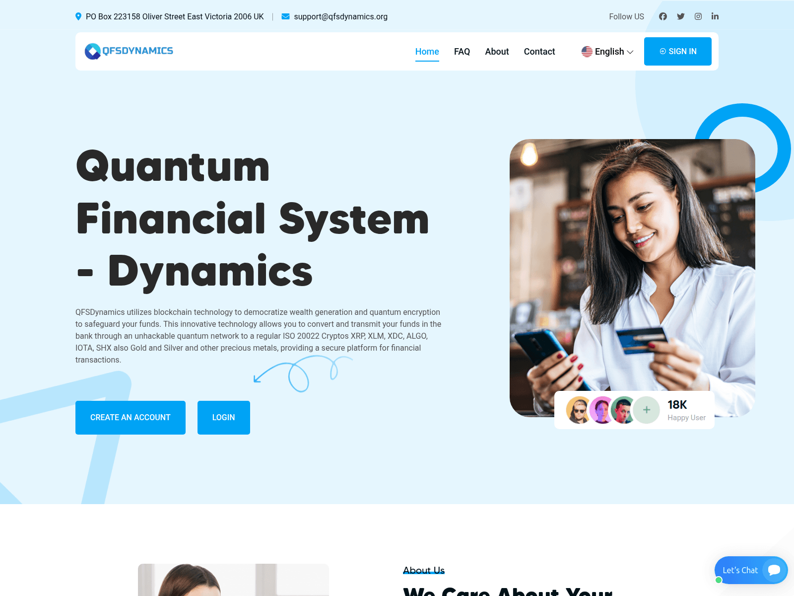 Screenshot of qfsdynamics.org