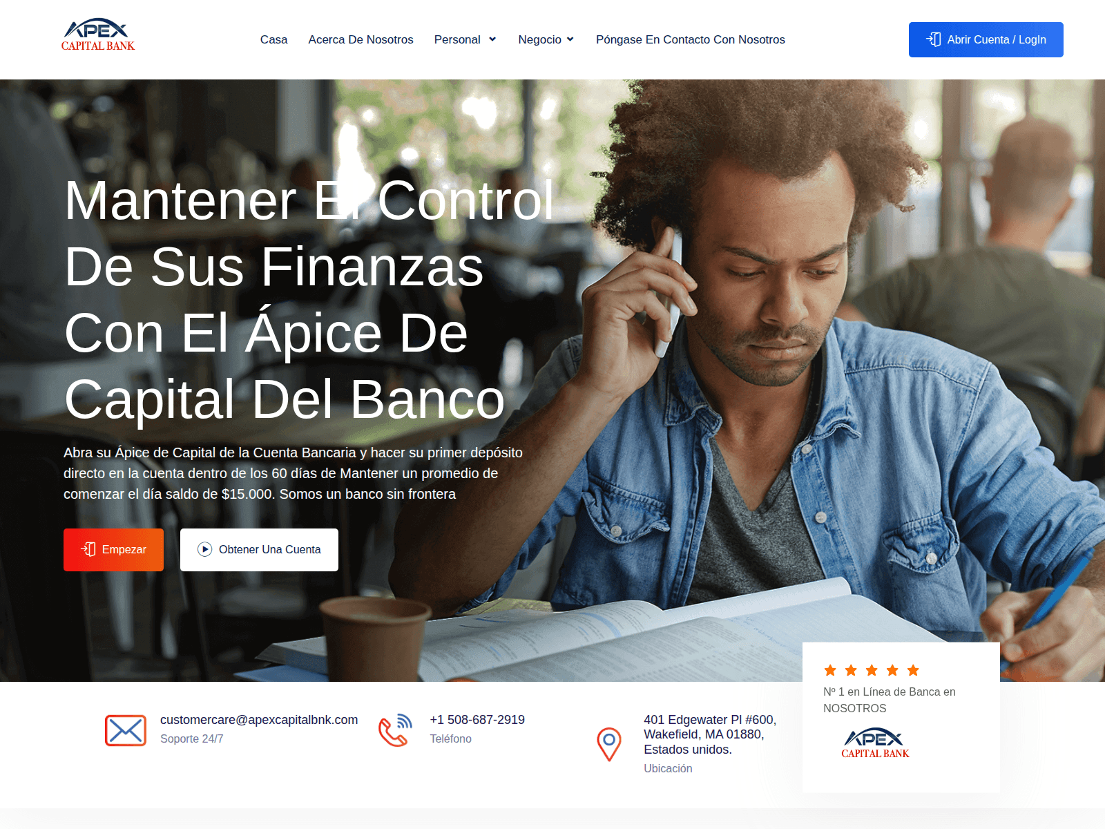Screenshot of apexcapitalbnk.com