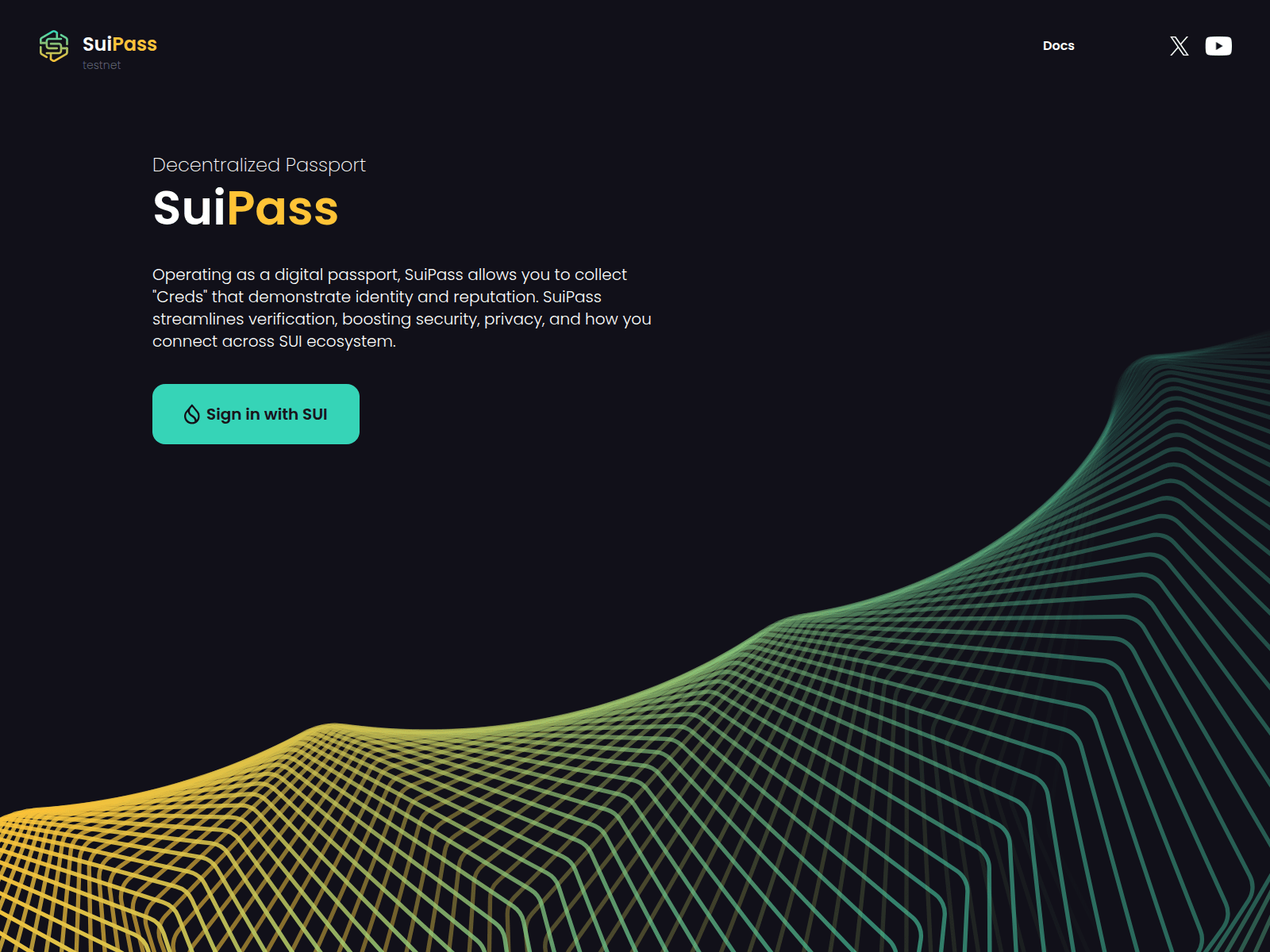 Screenshot of testnet.suipass.xyz