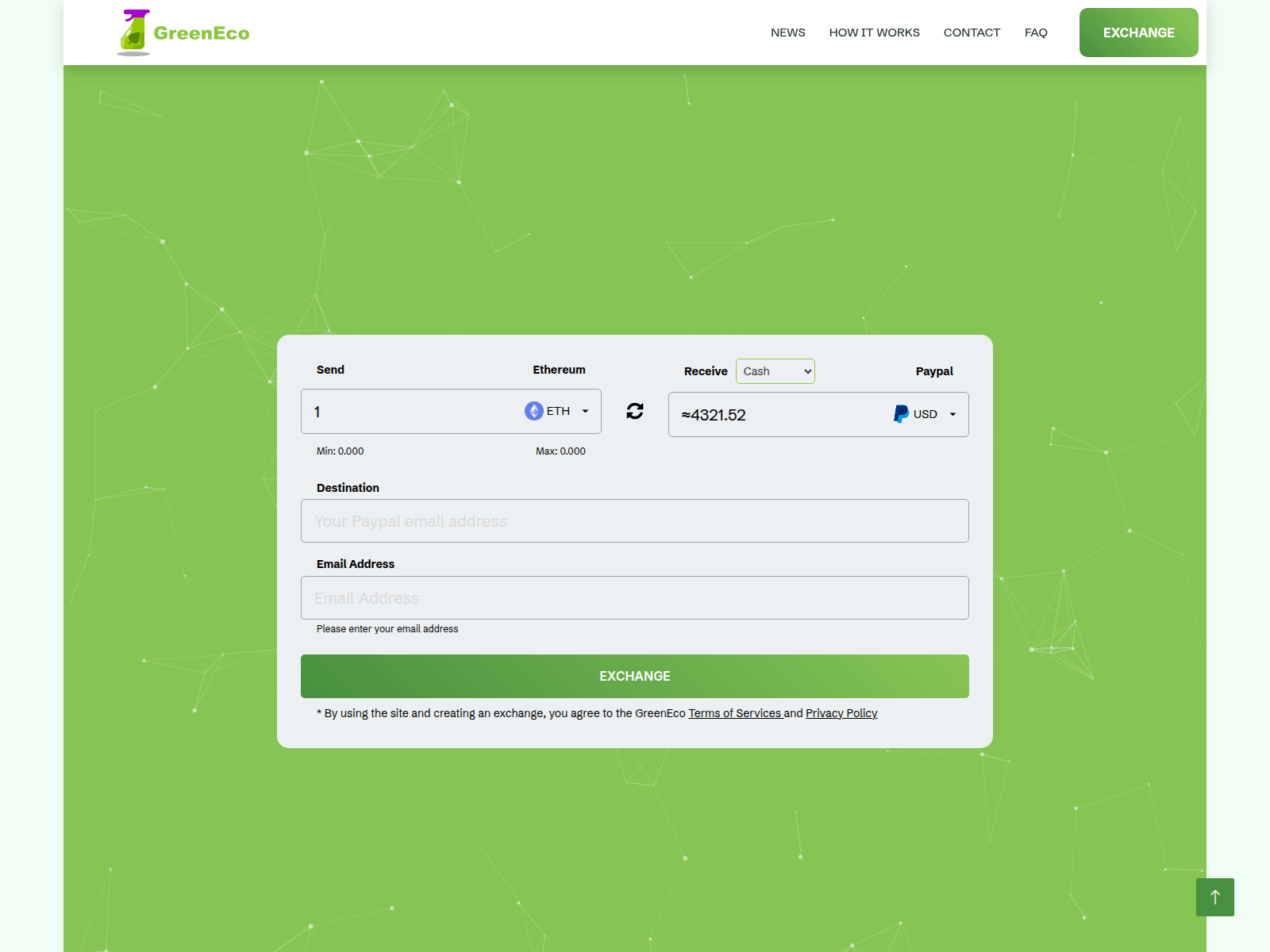 Screenshot of greeneco-exchange.com