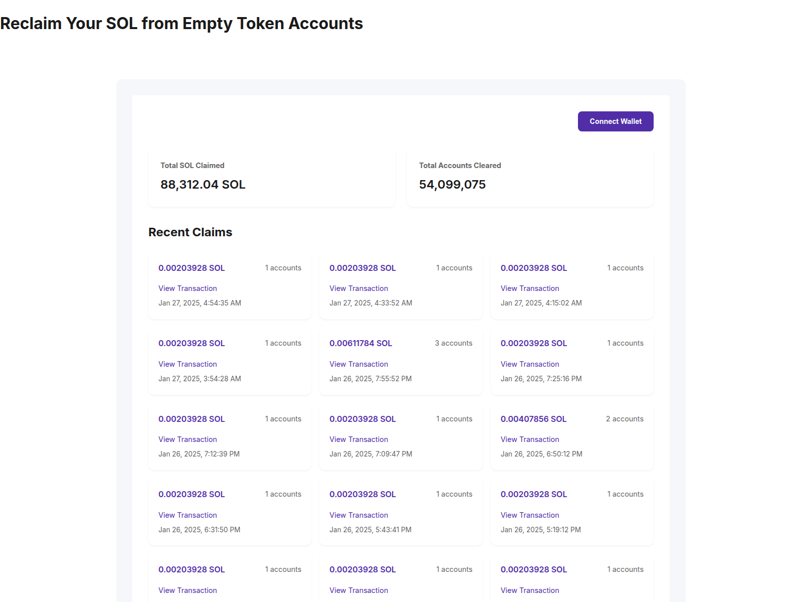 Screenshot of claimsolanarent.com