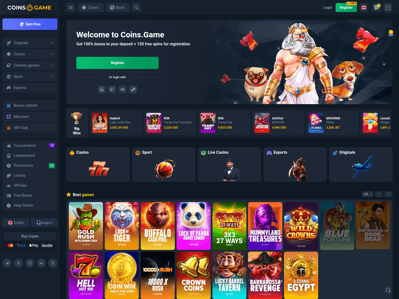 Screenshot of coinsgame18.com