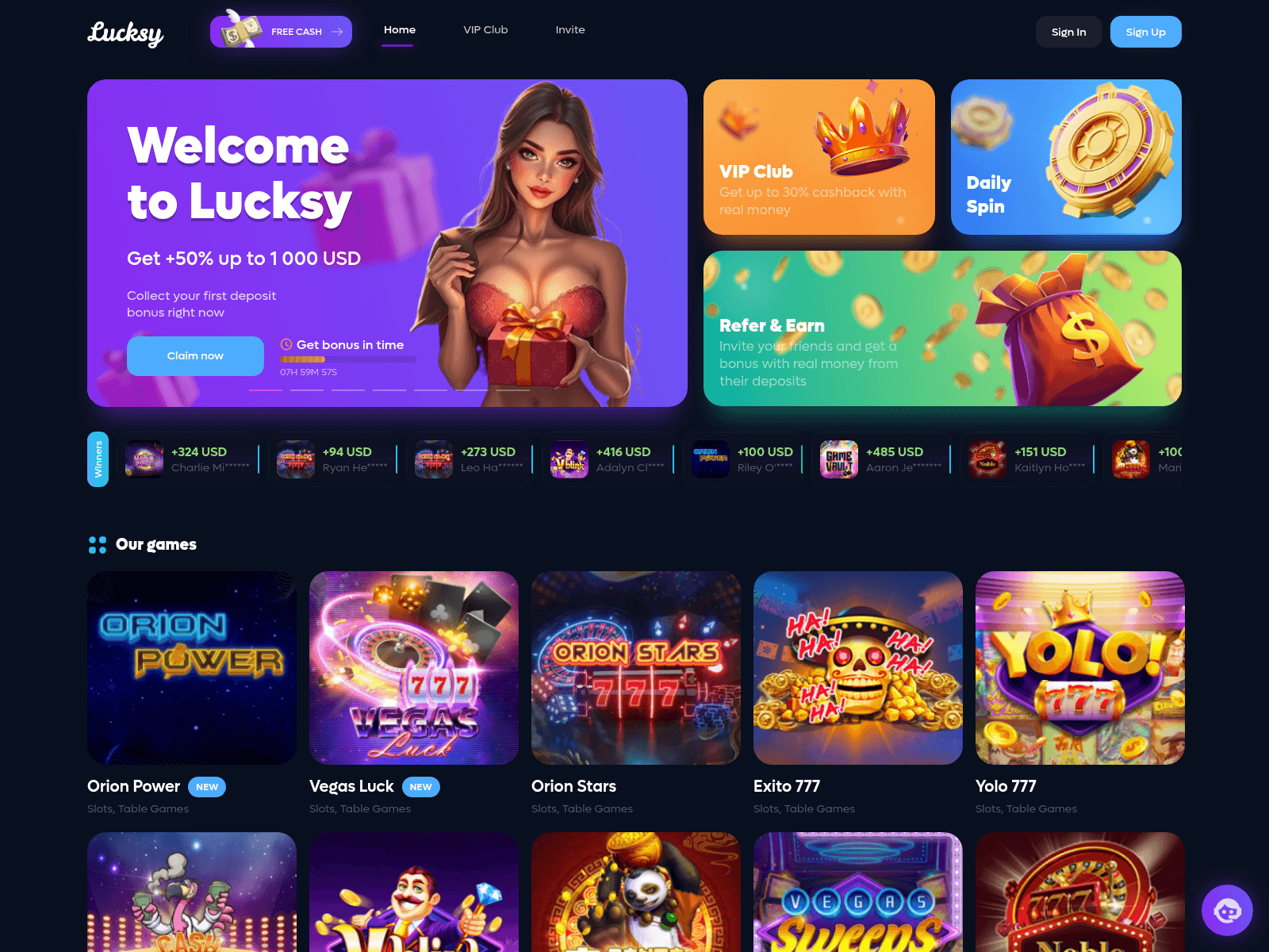Screenshot of lucksy.org