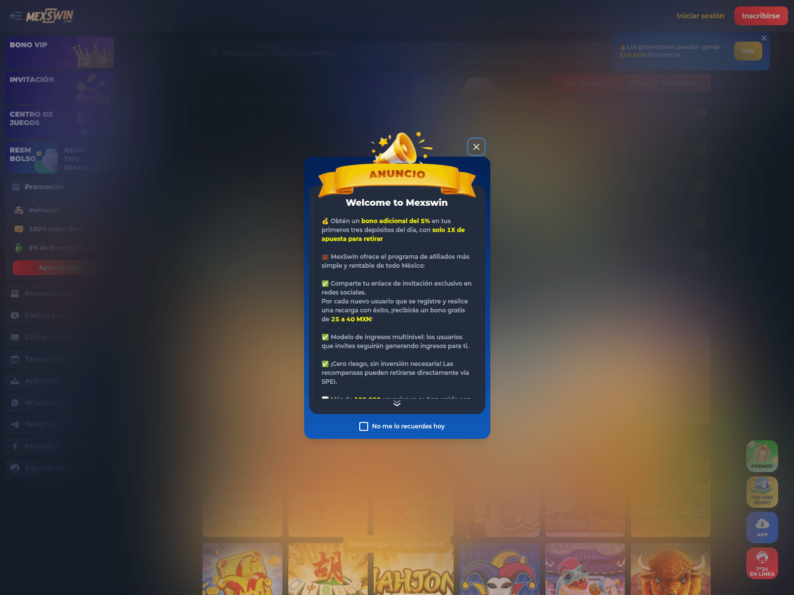 Screenshot of mexswin-3x.top