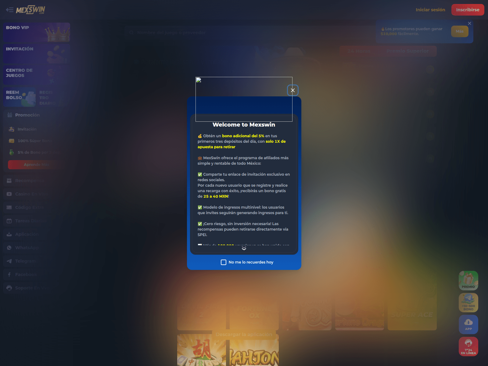 Screenshot of mexswin-z1.top