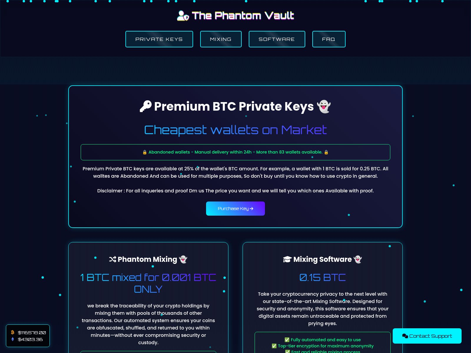 Screenshot of thephantomvault.com