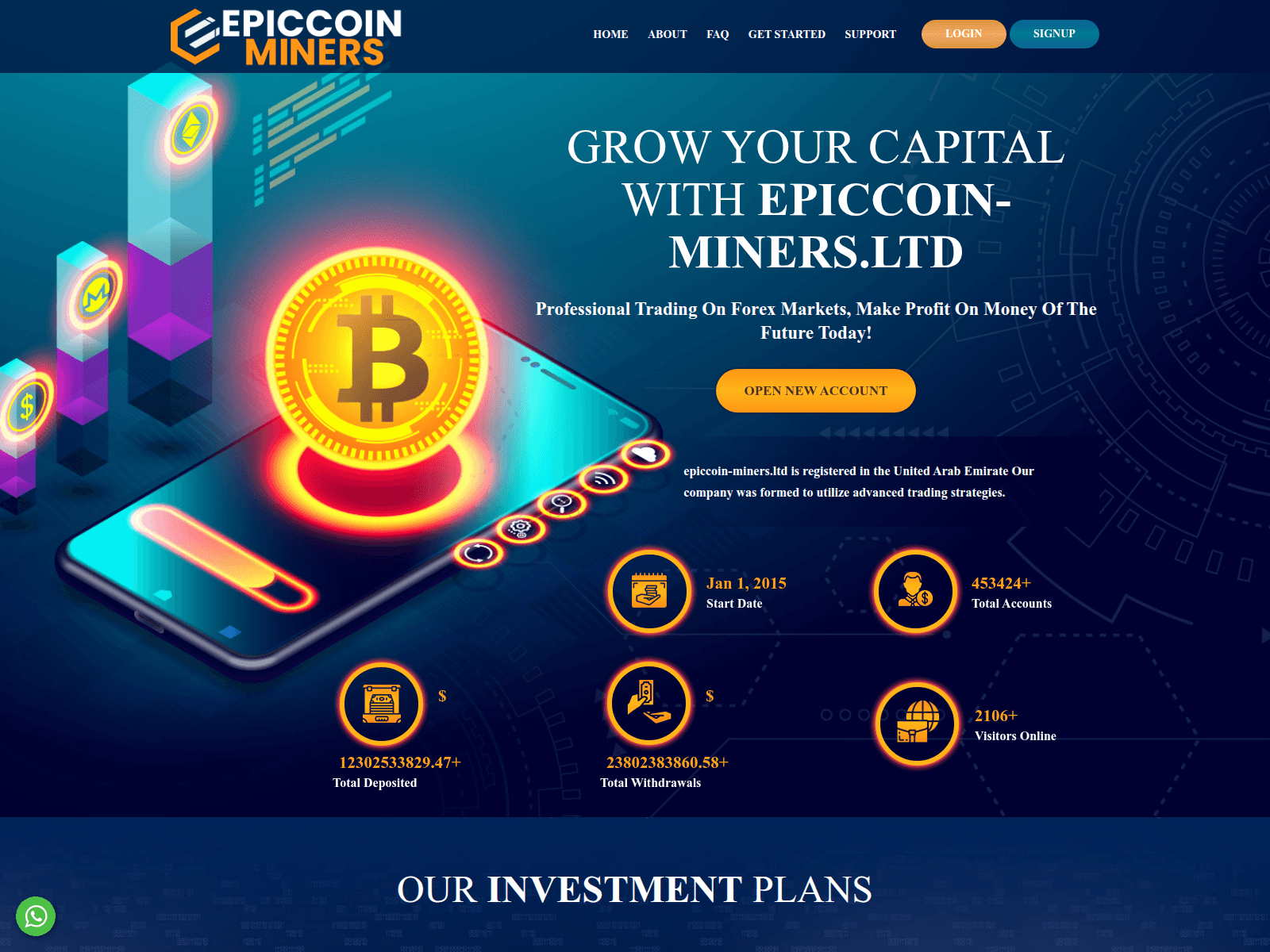 Screenshot of epiccoin-miners.ltd
