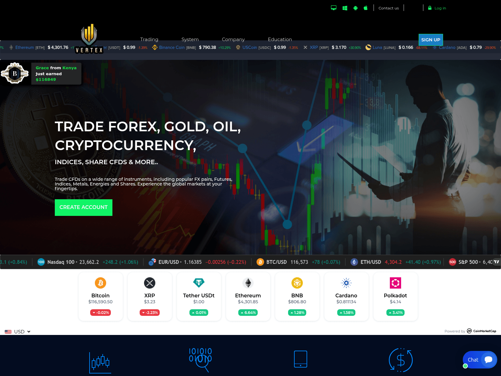 Screenshot of vertex-capital.live