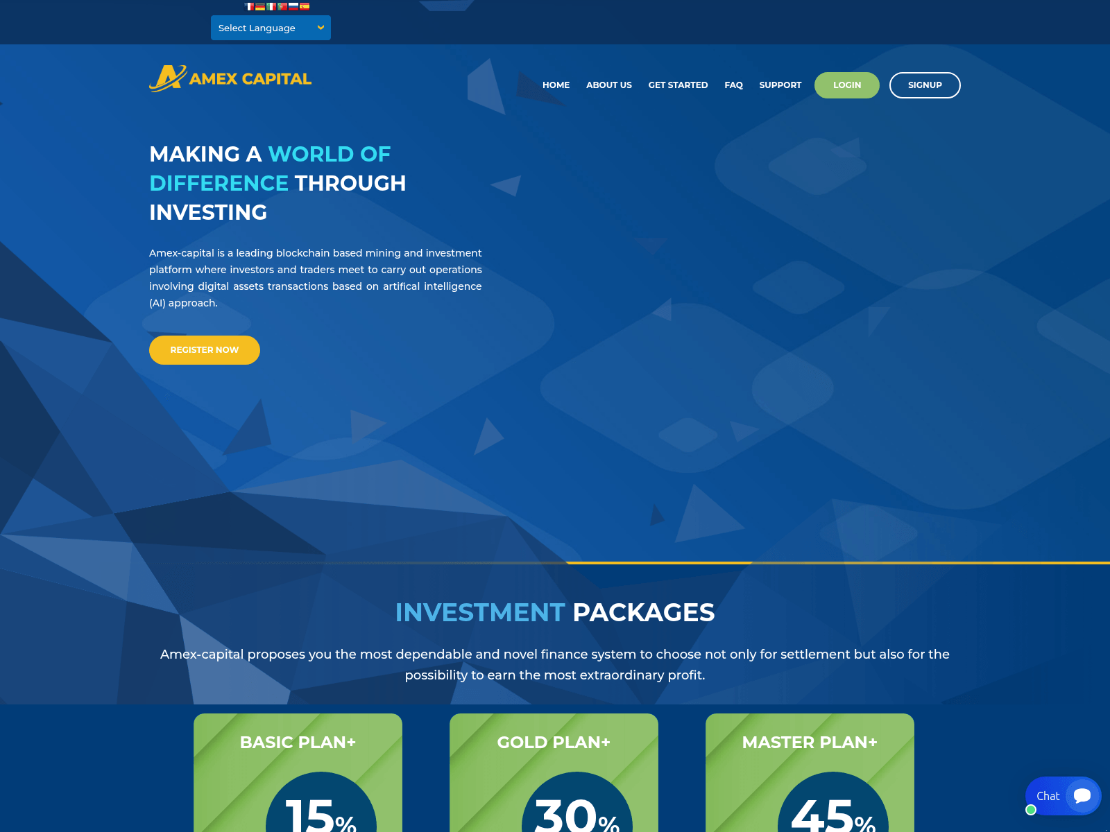 Screenshot of amexcapital.org