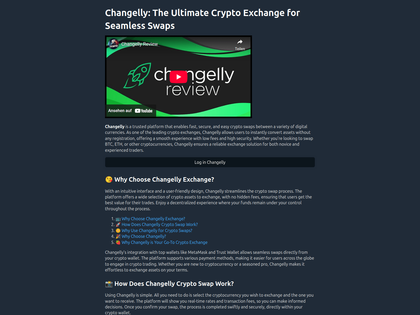Screenshot of changellydex.com