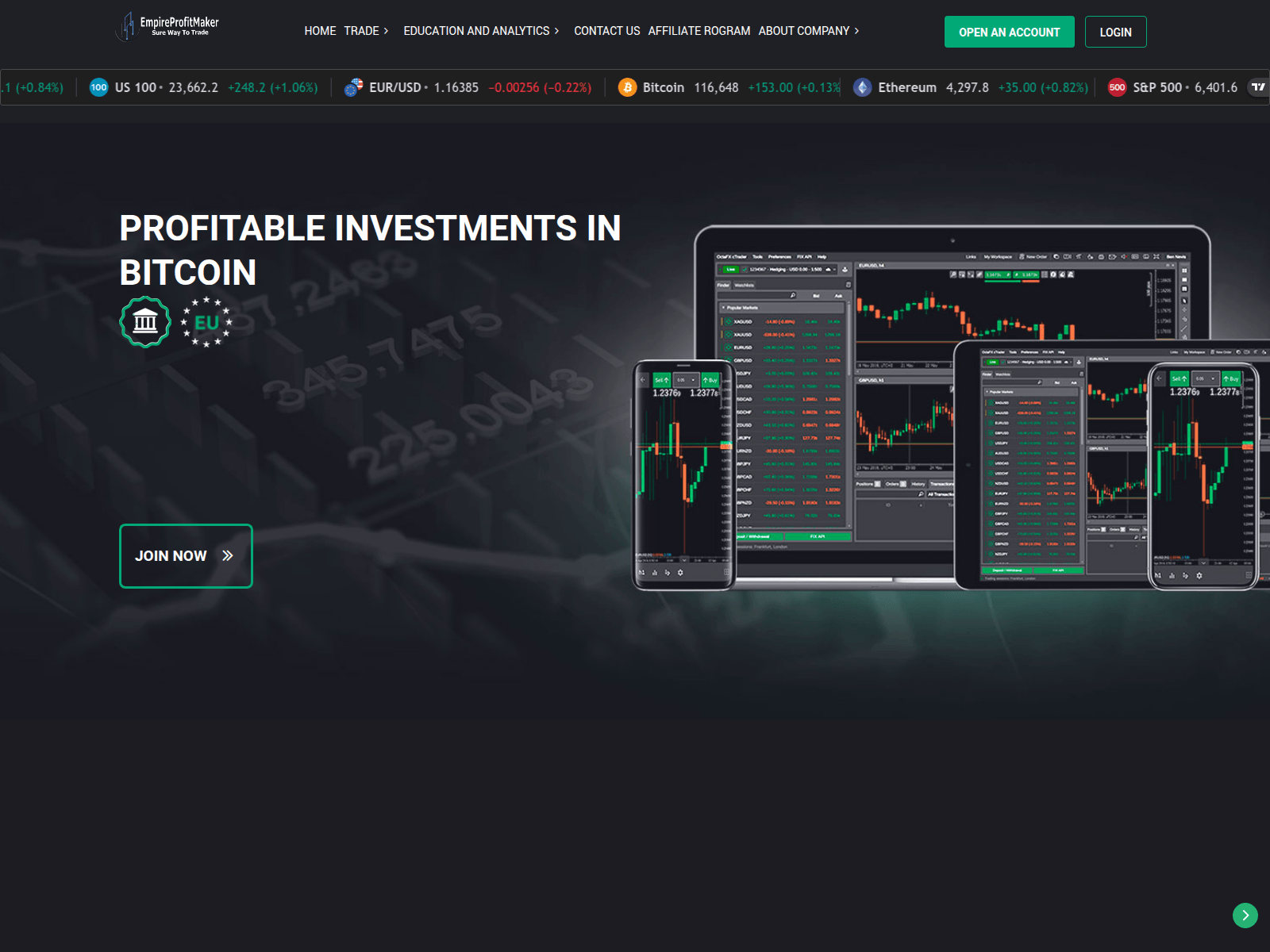 Screenshot of empireprofitmaker.com