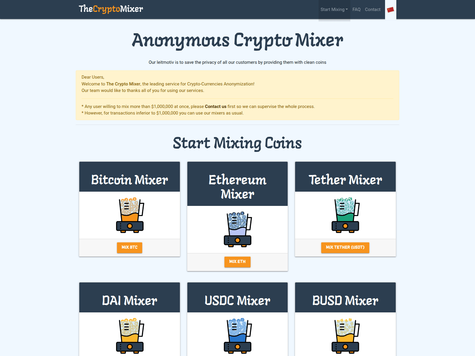 Screenshot of the-crypto-mixer.com