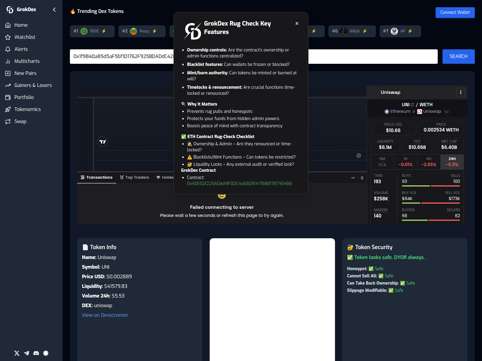 Screenshot of www.grokdextools.site