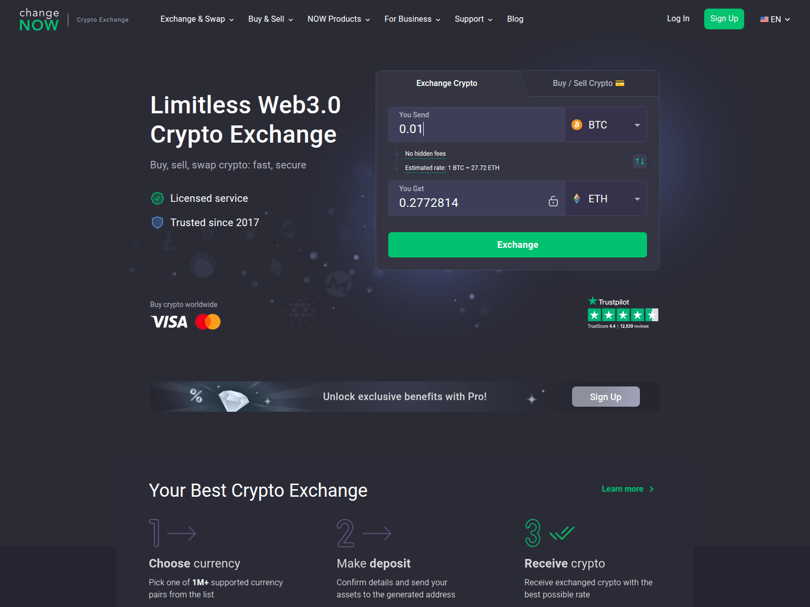 Screenshot of changenow.cc
