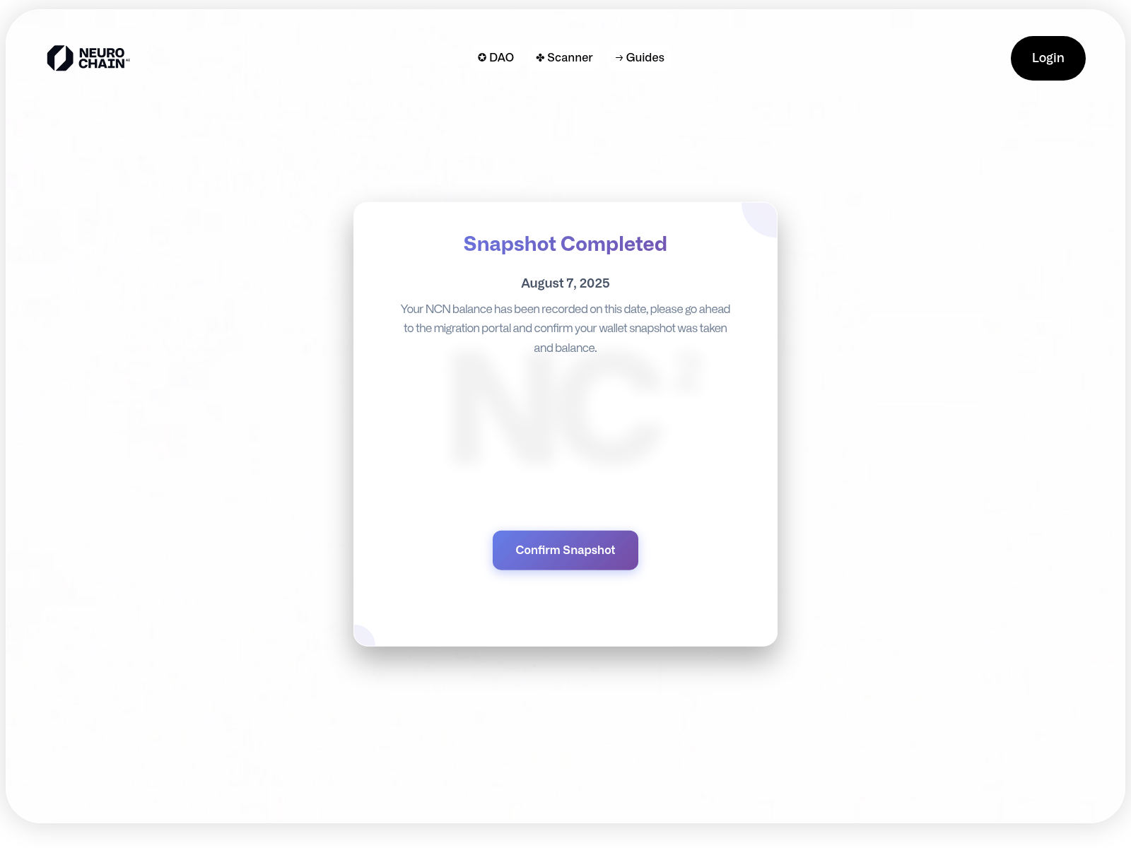 Screenshot of neurochainai-snapshot.xyz