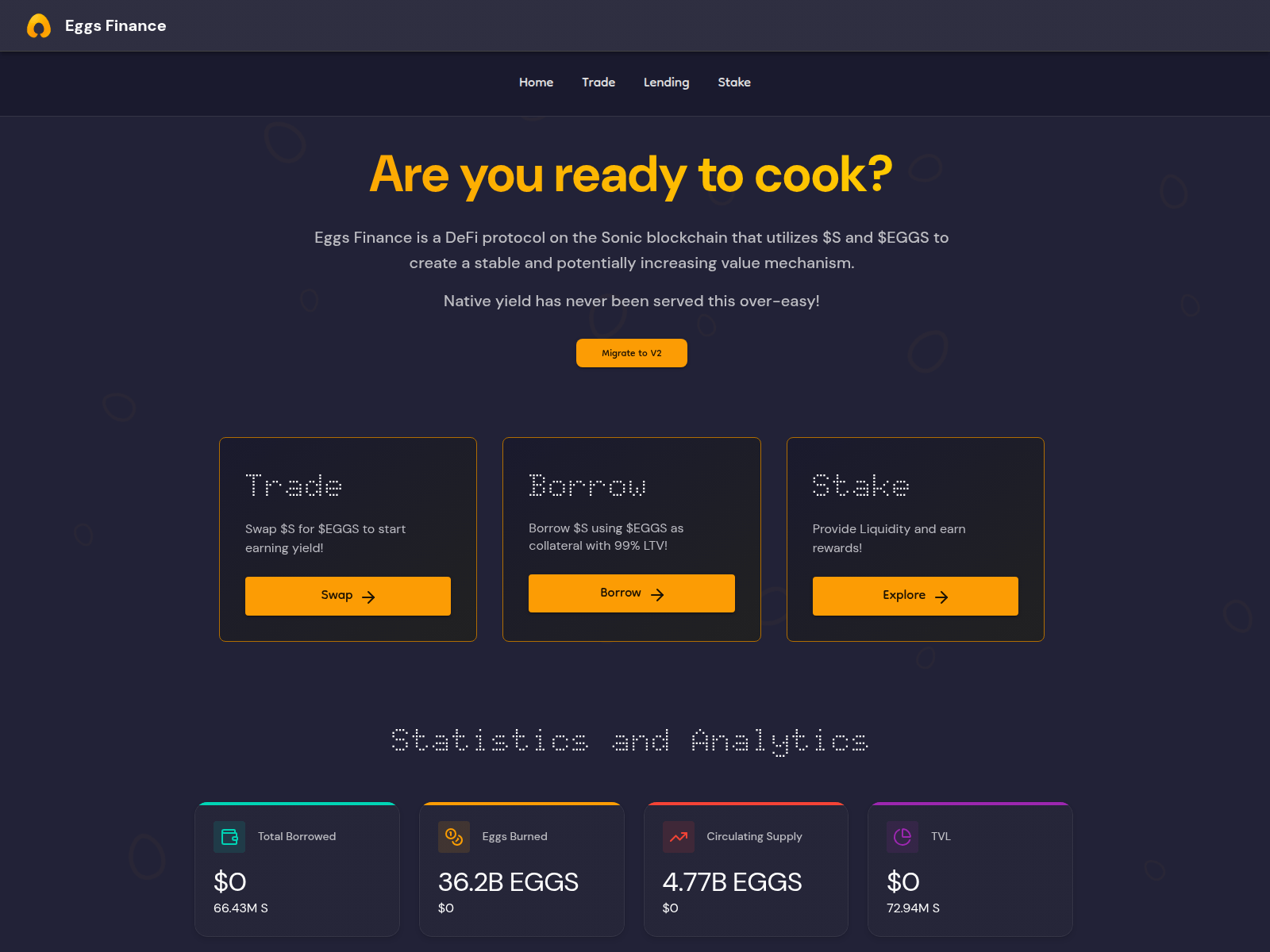 Screenshot of eggs-finance.xyz