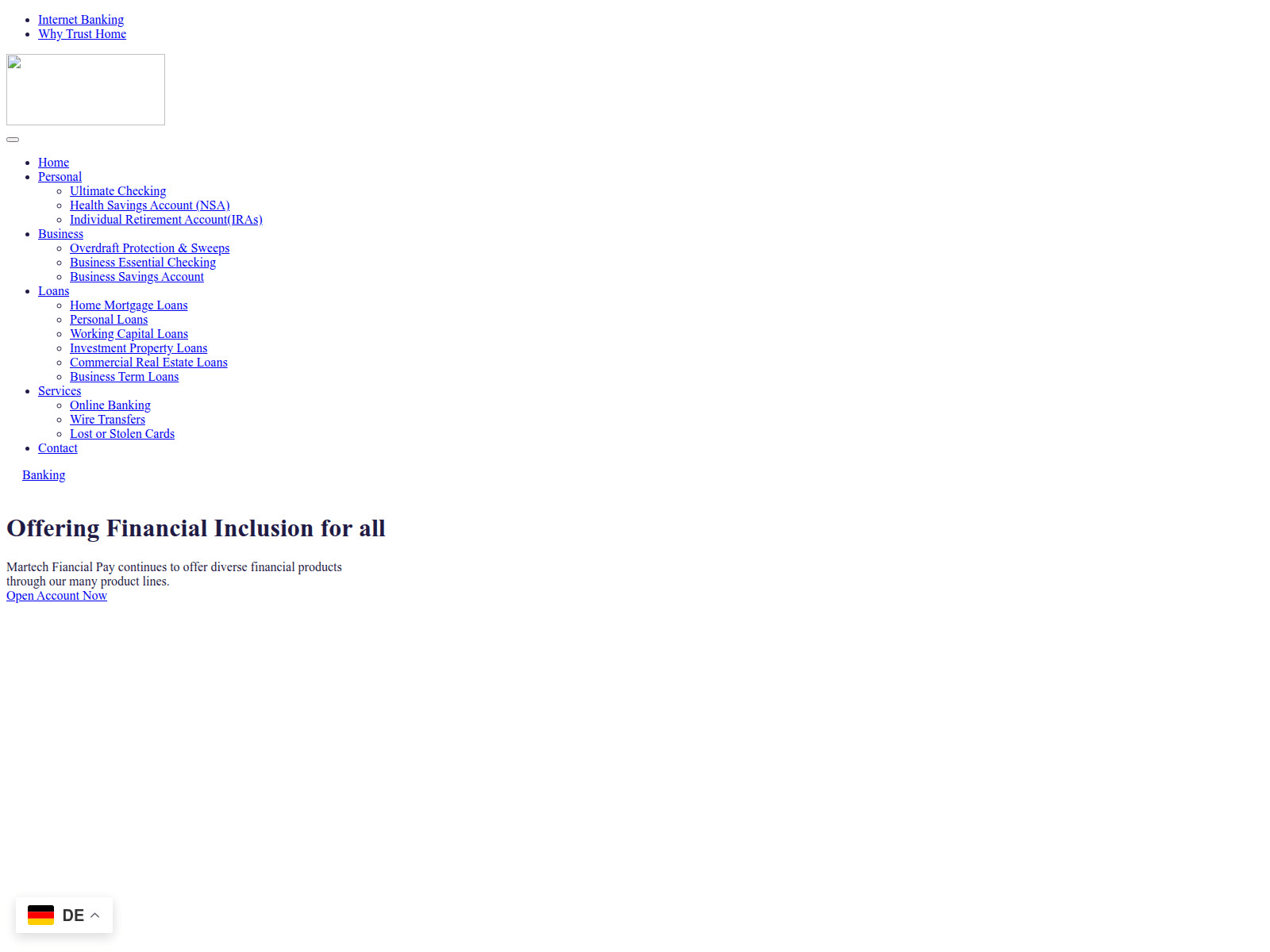Screenshot of martechfinancialpay.org