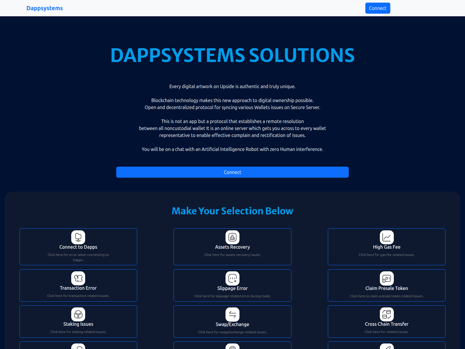 Screenshot of dappsystems.vercel.app