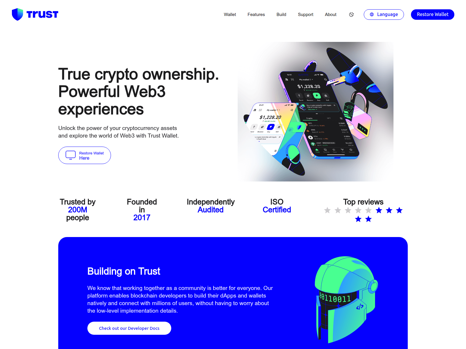 Screenshot of truttwallet.com