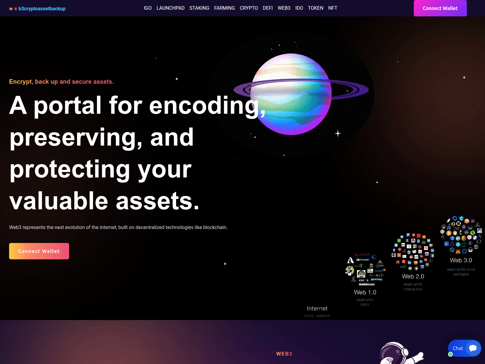 Screenshot of web3cryptoassetbackup.com