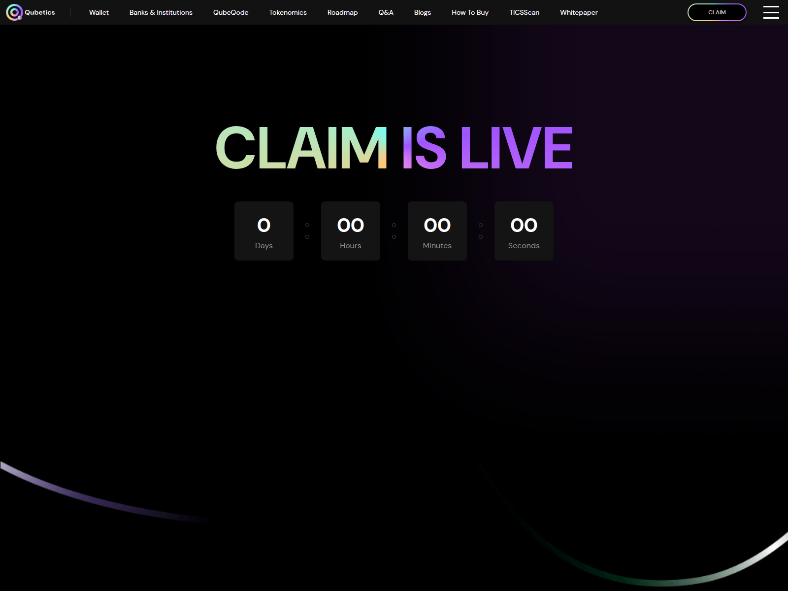 Screenshot of qubetic-claim.firebaseapp.com