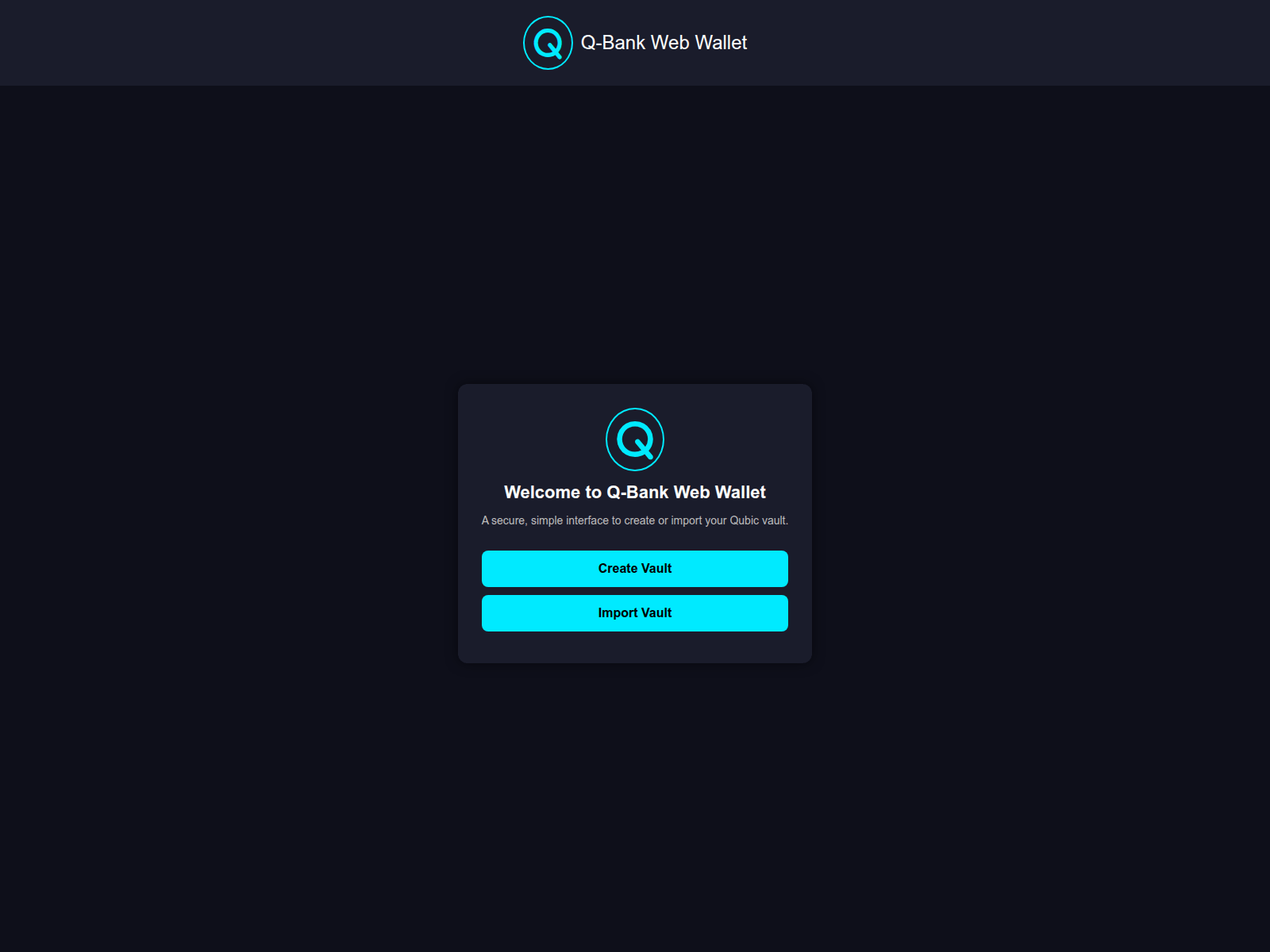 Screenshot of qbankwallet.com
