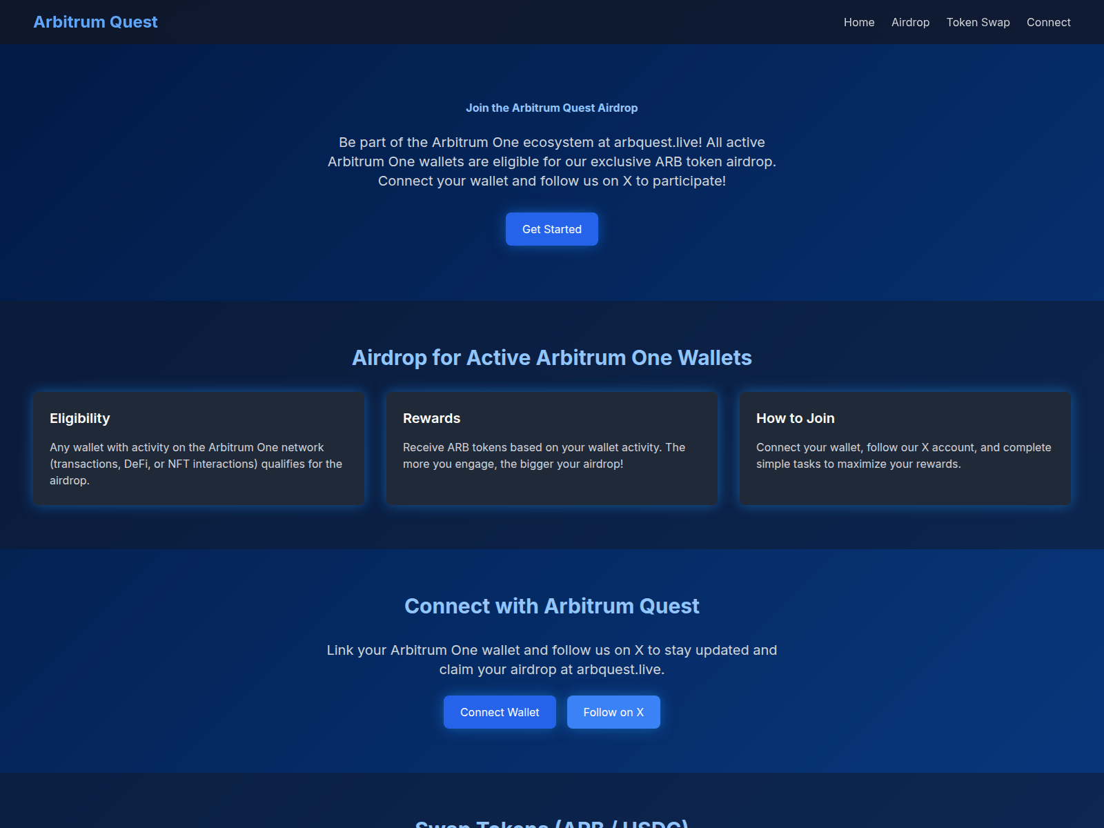 Screenshot of arbquest.live