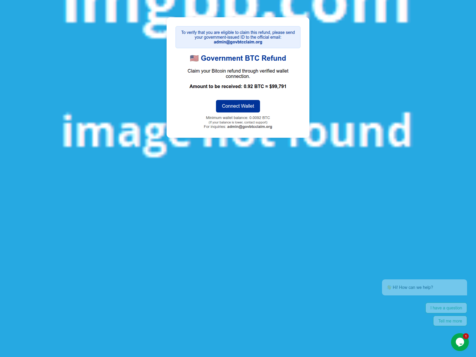Screenshot of www.govbtcclaim.org
