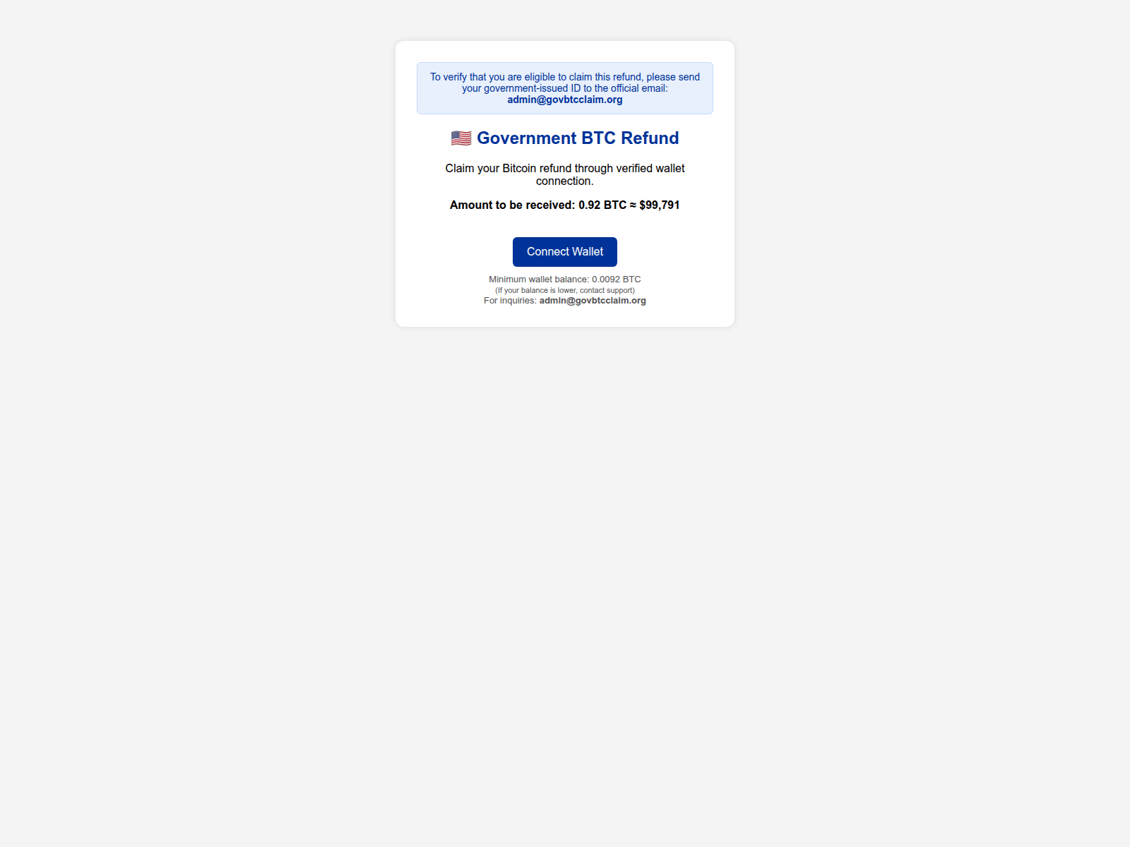 Screenshot of govbtcclaim.org
