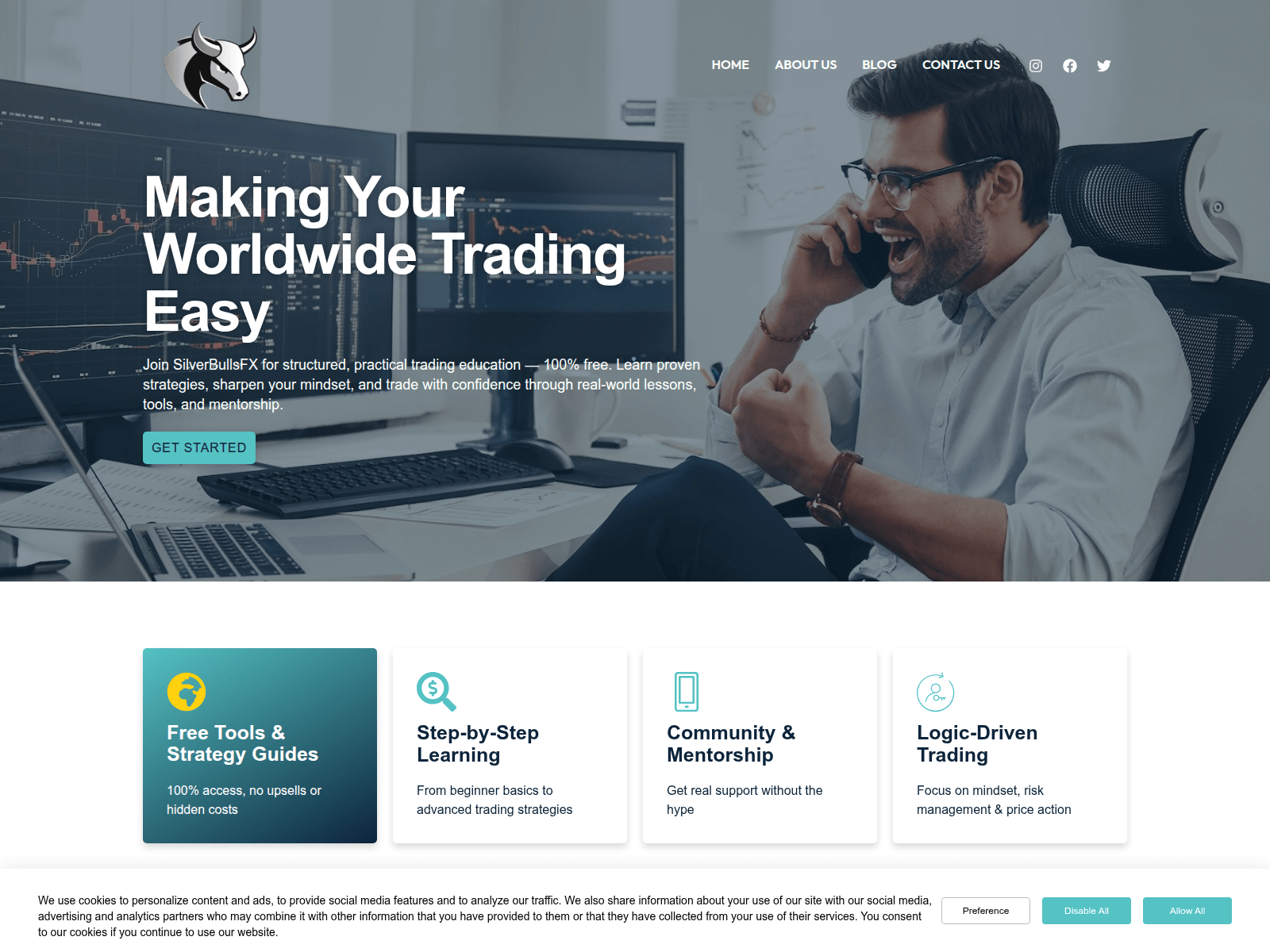 Screenshot of silverbullsfx.com
