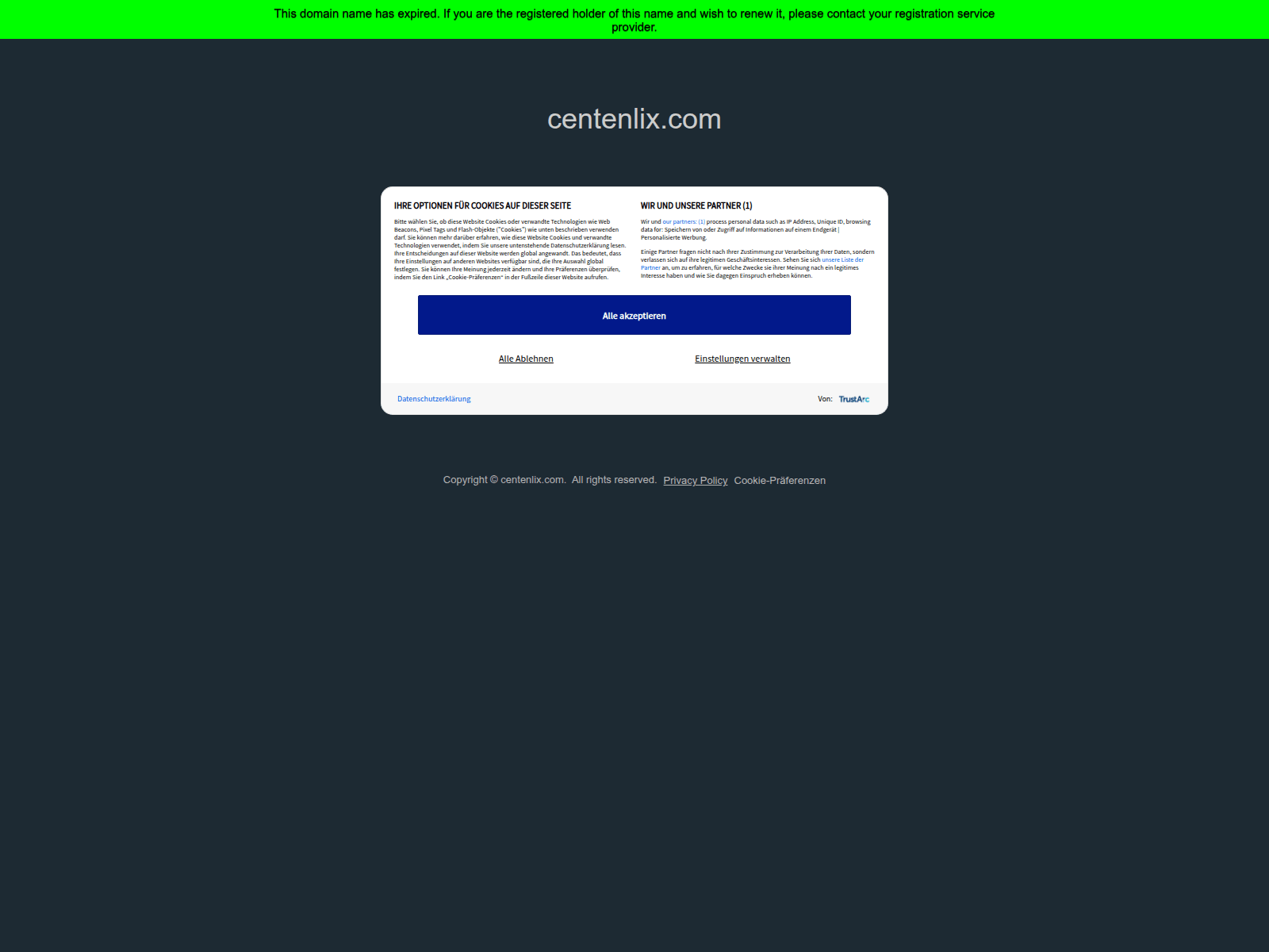 Screenshot of centenlix.com