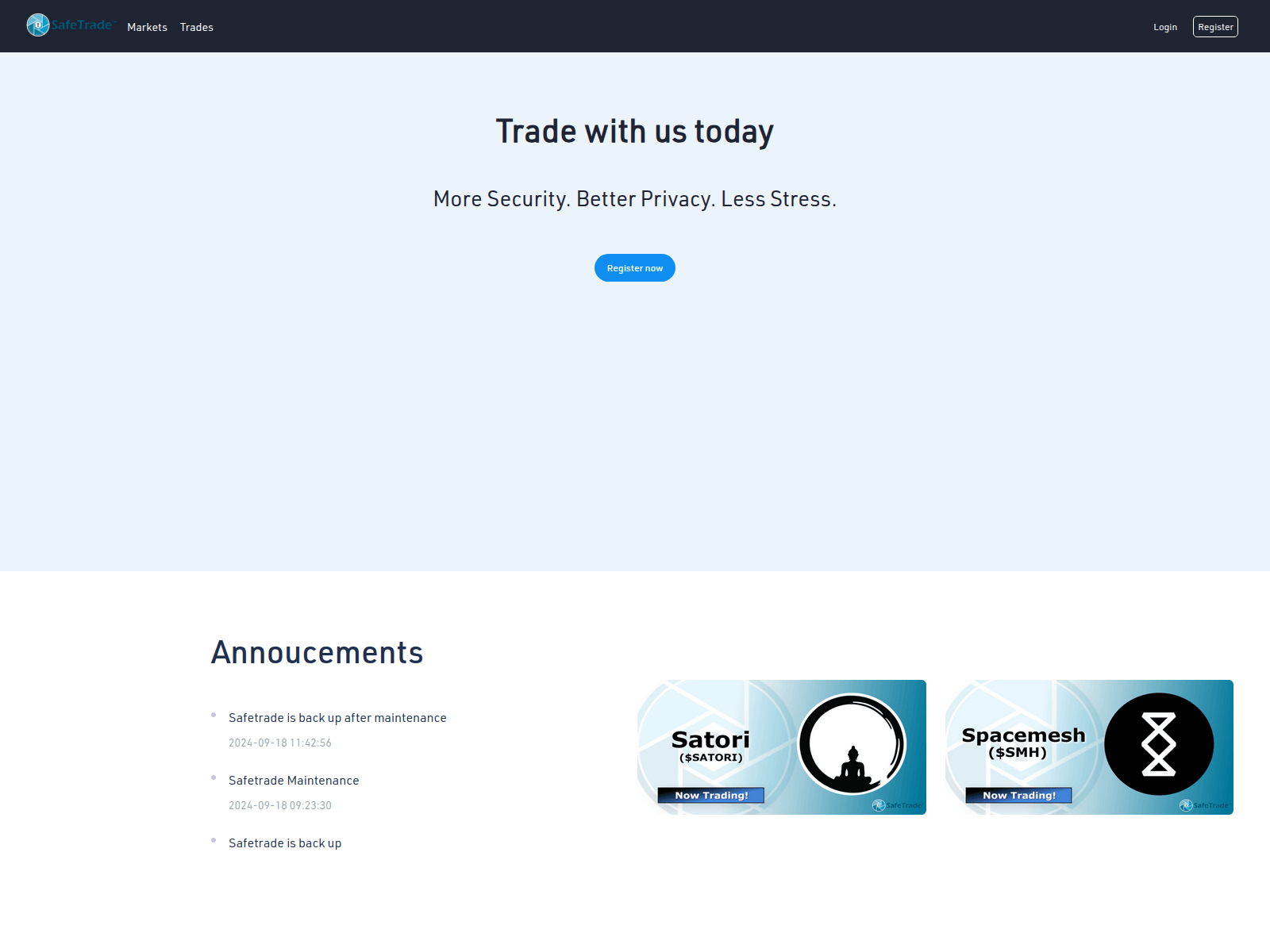 Screenshot of safetrade.cc
