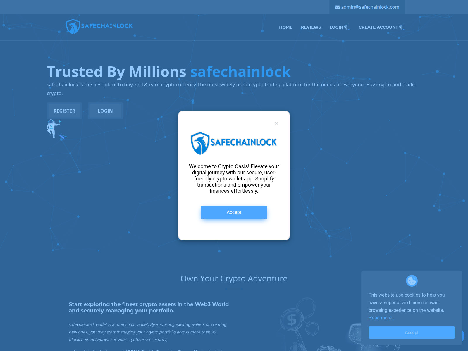 Screenshot of safechainlock.com