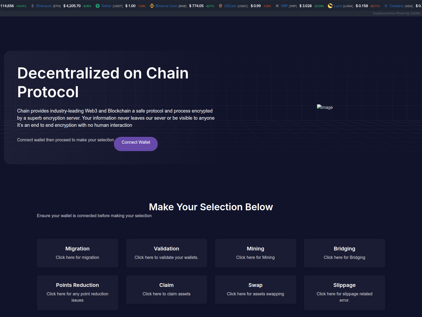 Screenshot of node-chain.com